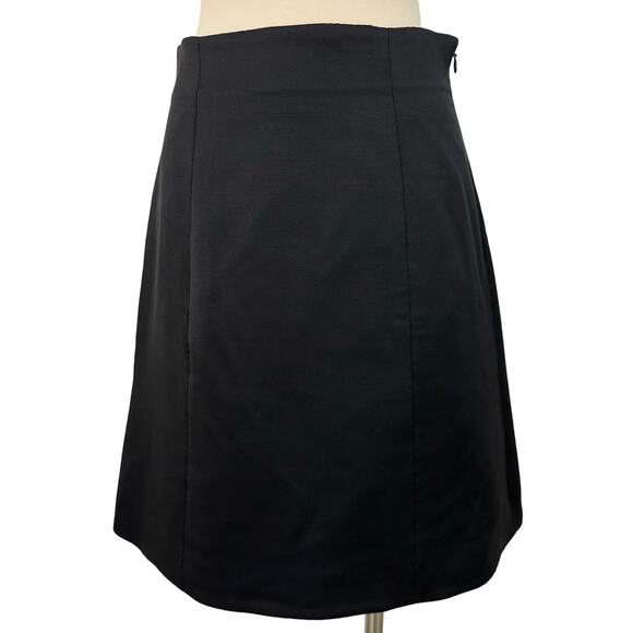 Ralph Lauren Collection A-Line Skirt Silk Wool Blend Union Made in USA Black | 8 - Picture 1 of 10